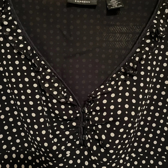 EXPRESS~BLACK SILK BLOUSE~12 - Picture 3 of 6